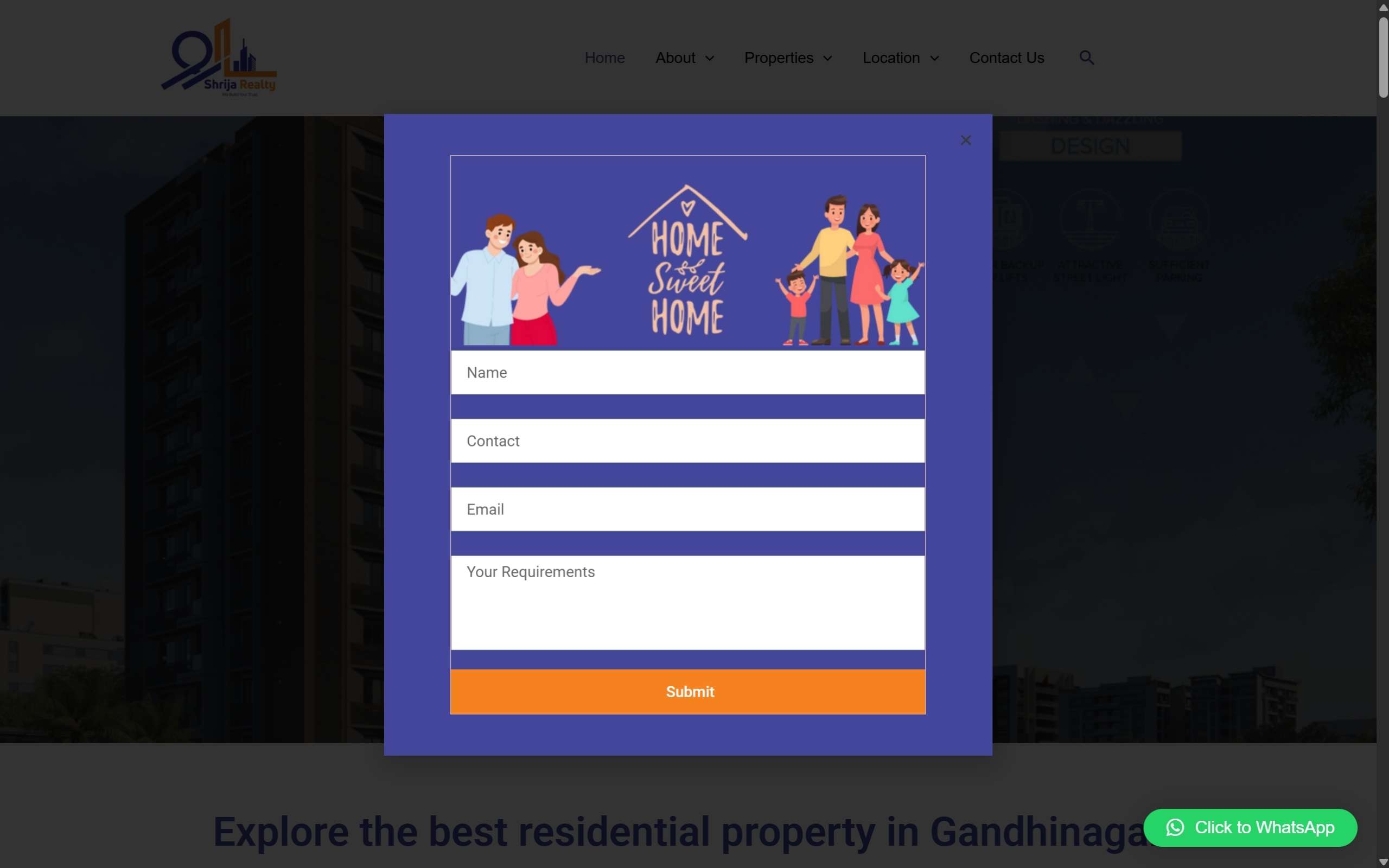 Shrija Realty Website Screenshot - Darshan Limbani