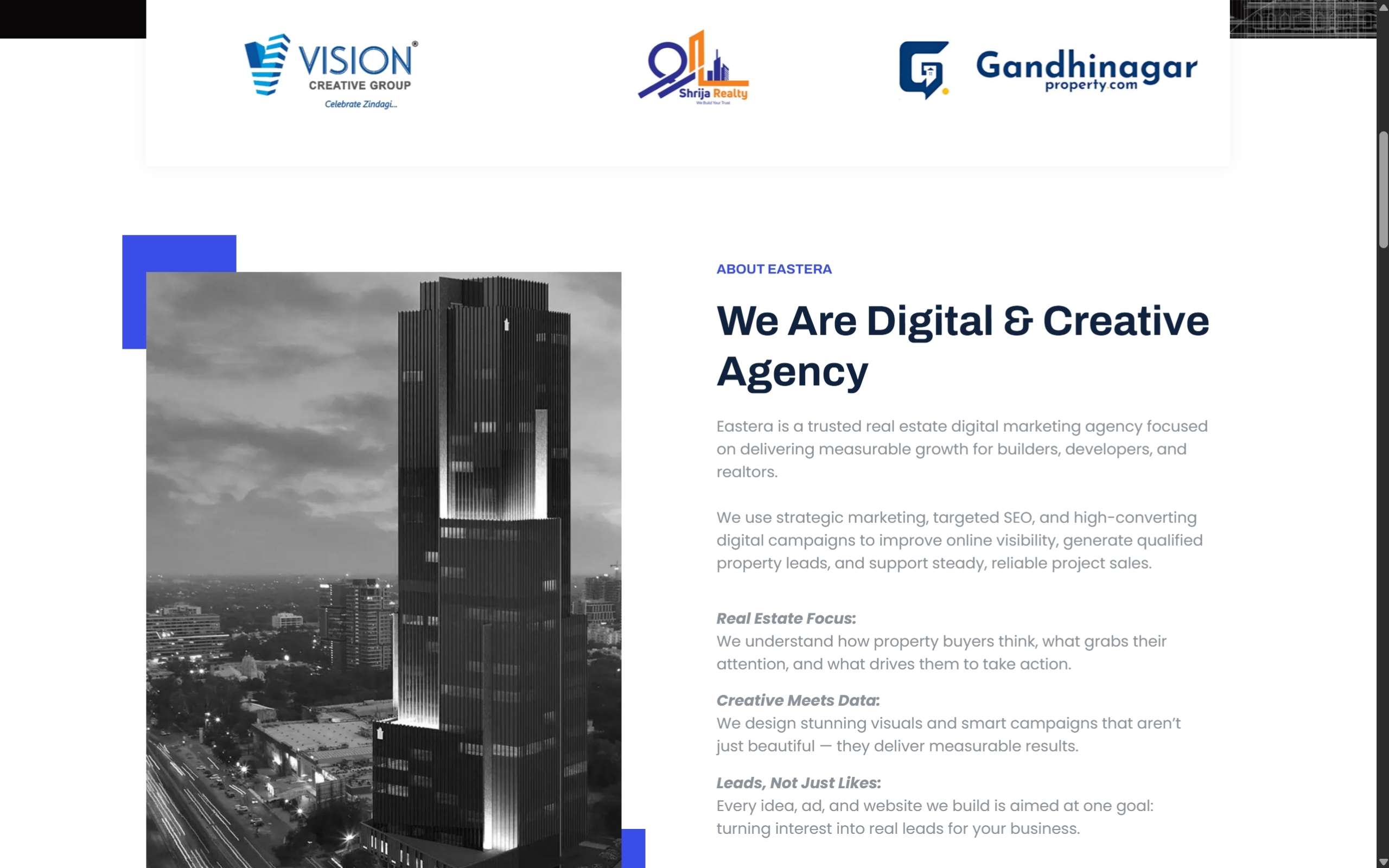 Eastera Website Screenshots -Darshan Limbani