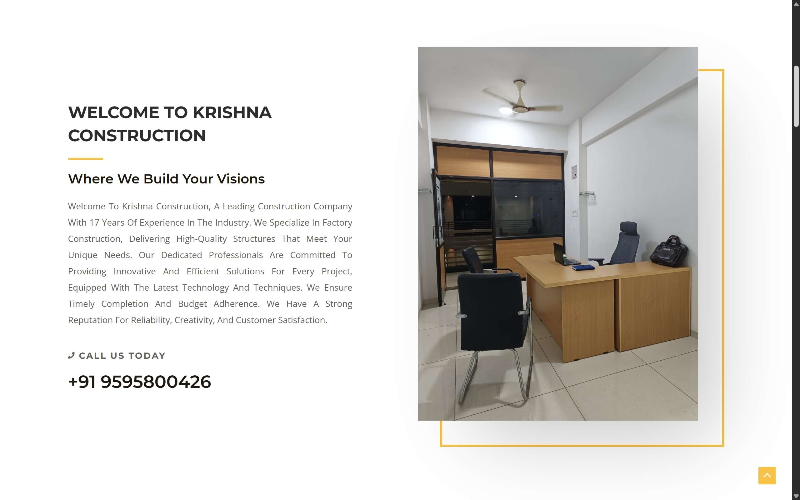 Krishna Construction Website Screenshots - Darshan Limbani