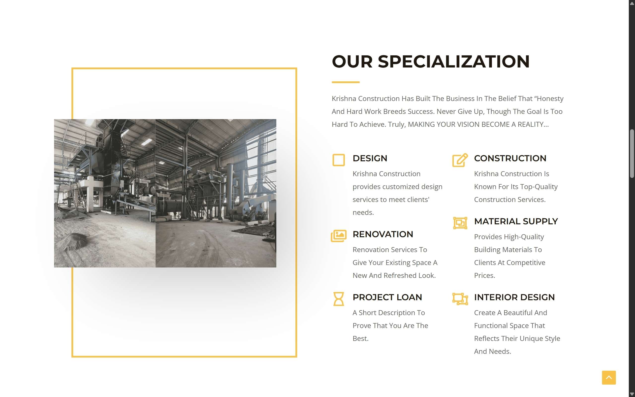 Krishna Construction Website Screenshots - Darshan Limbani