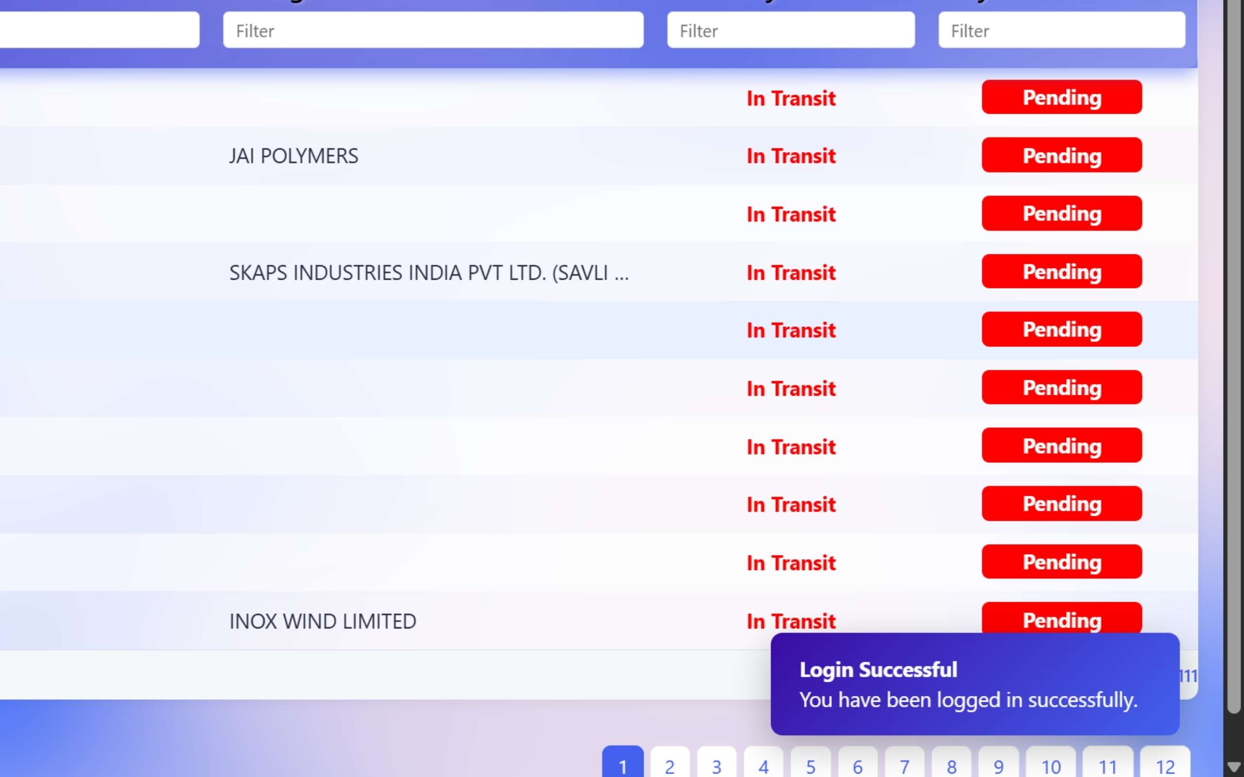 Lorry Receipt Dashboard Screenshot - Darshan Limbani
