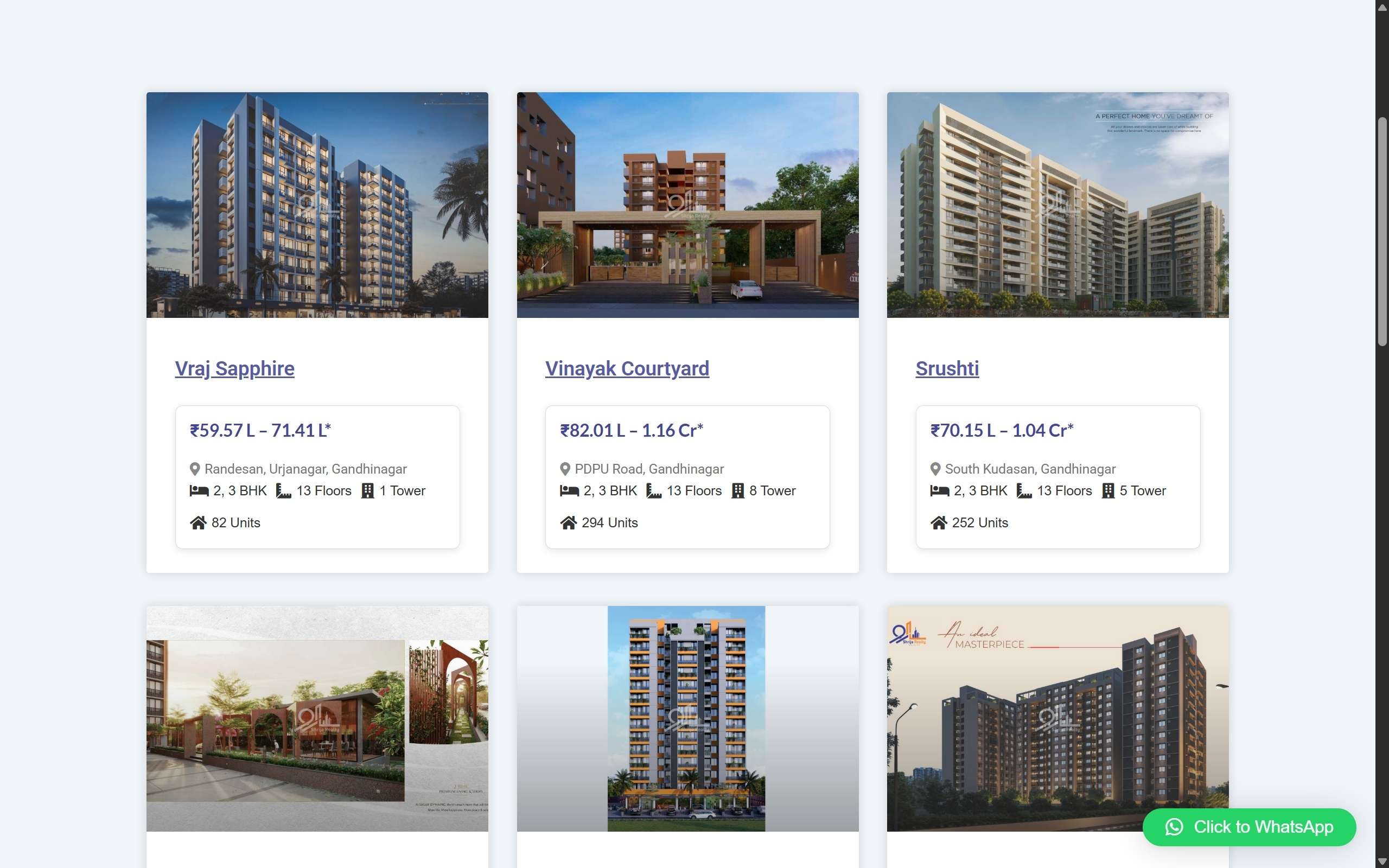 Shrija Realty Website Screenshot - Darshan Limbani